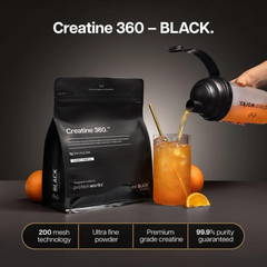 Protein Works Creatine 360 Black Innovation Unflavoured 500g 166 Servings Creatine Monohydrate