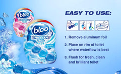 Bloo All In 1 Brilliant Toilet Gel Rim Block Cleaner Freshener Arctic Ocean 42G