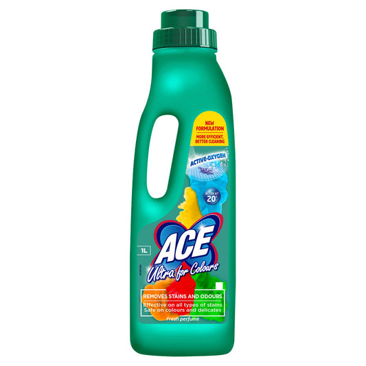 Ace Ultra For Colours Fabric Stain & Odour Remover Active Oxygen 1L
