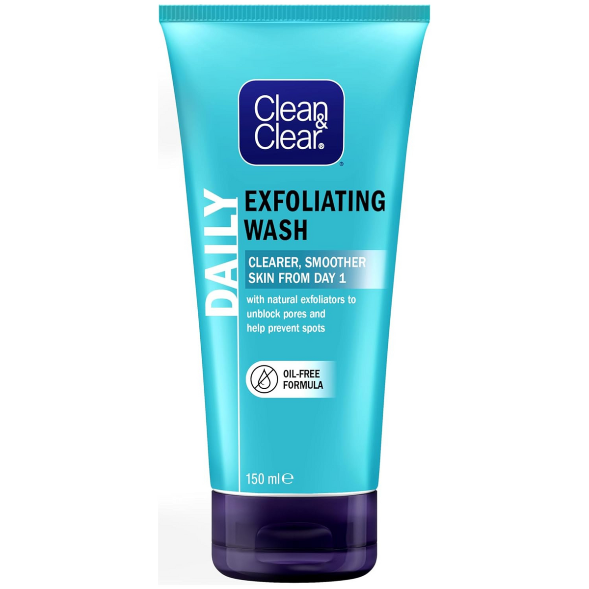 Clean & Clear Face Wash Exfoliating Daily Wash Oil Free Formula 150ml