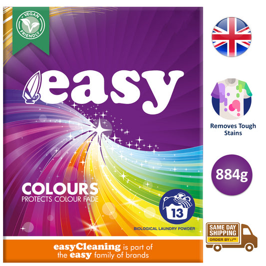 Easy Bio Colours Washing Powder Removes Stains Laundry Cloth Detergent 884G X1