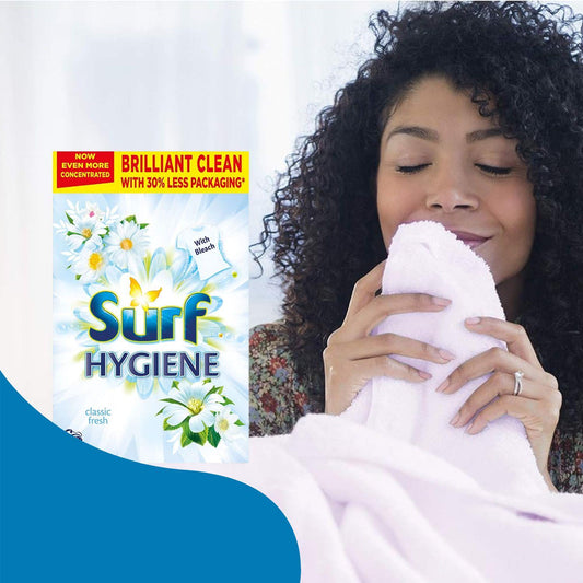 Surf Hygienic Clean Classic Fresh Bleach Sparkling Whit Detergent Washing Powder