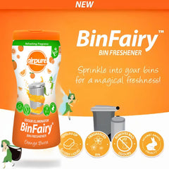 Airpure Bin Freshener Powder Fairy Odour Eliminator Orange Burst Fragrance 500g