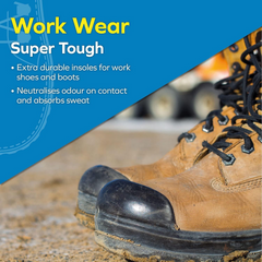 Odor-Eaters Super Tough Insoles Absorbs Sweat Shoes Boots Charcoal Layer