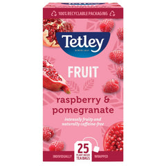 Tetley Tea Herbal Bags Raspberry & Pomegranate Individually Wrapped Sachets