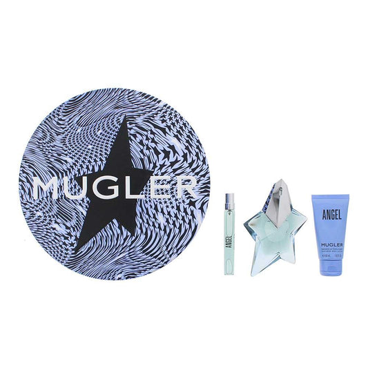 Mugler Angel 3 Piece Gift Set: Eau de Parfum 60ml + 10ml, Body Lotion 50ml