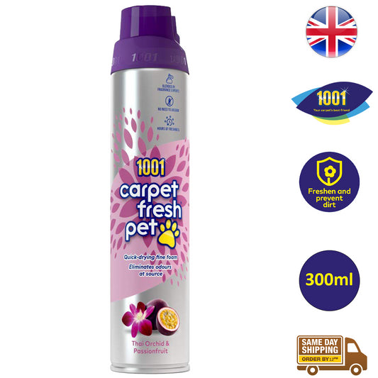 1001 Carpet Fresh Pet Foam Spray Thai Orchid & Passion Fruit 300ml