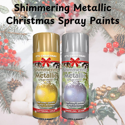 Shimmering Metallic Spray Paint For Christmas Decoration Silver 200ml