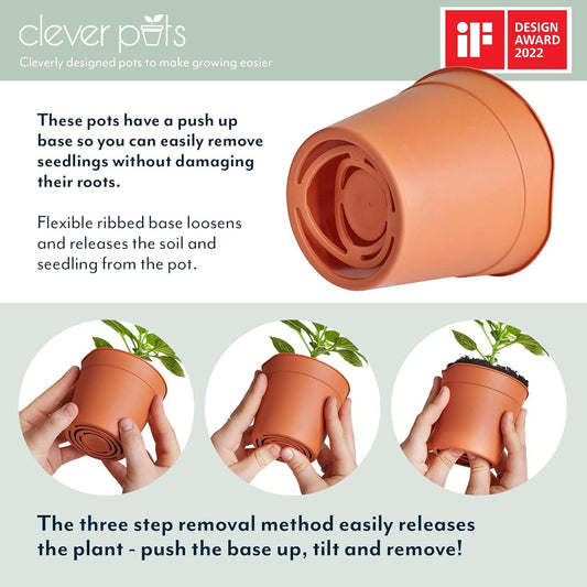 Clever Pots Easy Release Plastic Plant Pots Mini For Indoor Outdoor Pack Of 5