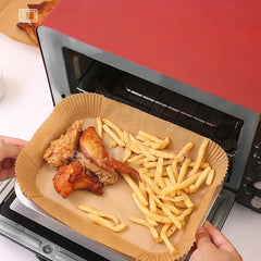Air Fryer Disposable Non-Stick Baking Steamer Rectangle 50Pcs Paper Parchment