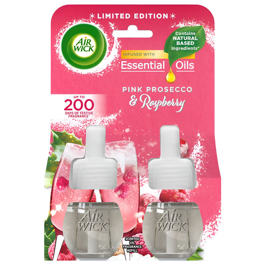 Airwick Electric Plugin Scented Oil Refill Air Freshener Prosecco Raspberry 19ml