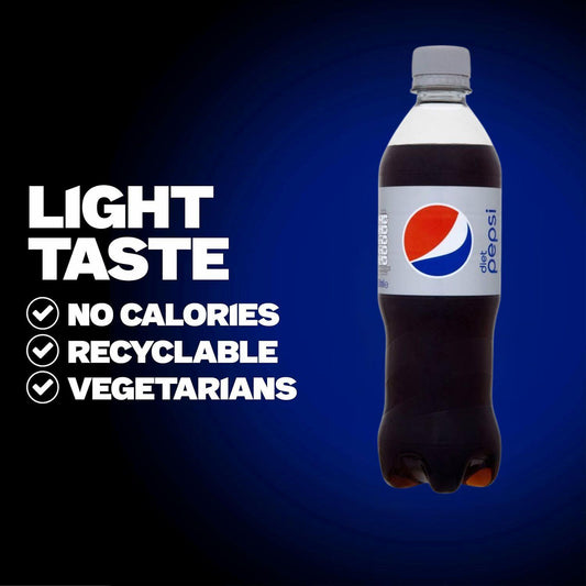 Pepsi Diet Zero Calories Refreshing Taste Soda Sugar Free Drink Bottle 500ml
