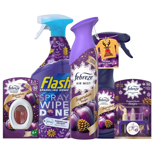 Febreze Sugarplum Delight Home Fragrance Air Mist Plug Refill Flash Spray Bundle