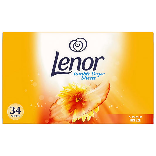 Lenor Summer Breeze Tumble Dryer Sheets Laundry Fragrance Freshener Softener 34S