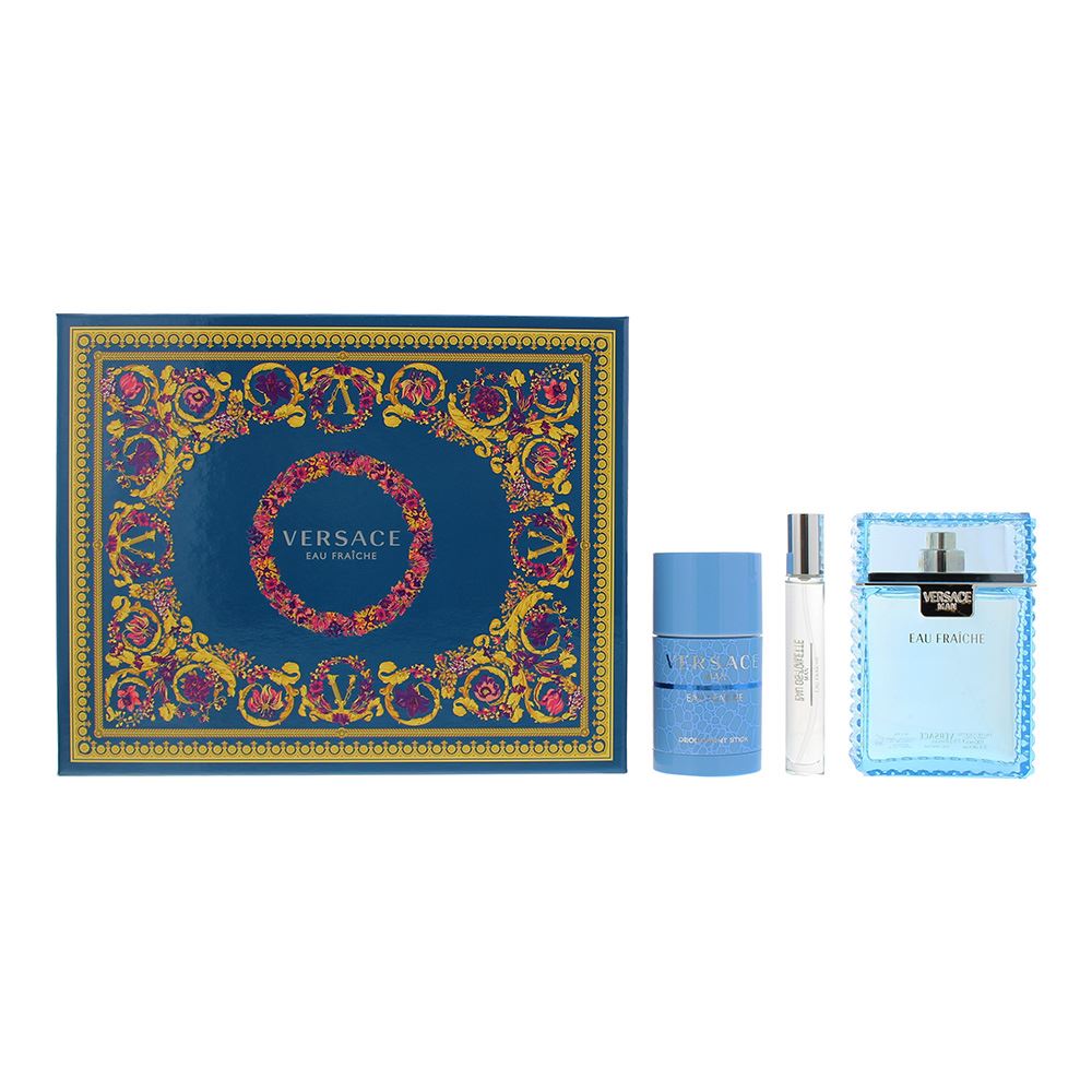 Versace Eau Fraiche 3 Piece Gift Set For Men