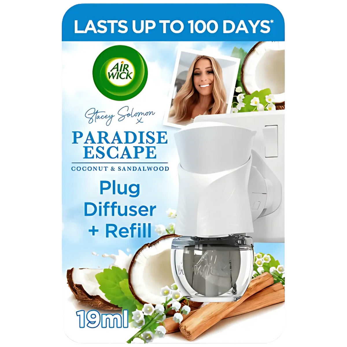 Air Wick Plug in Diffuser Paradise Escape Coconut Sandalwood Air Freshener Scent