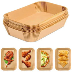 Air Fryer Disposable Non-Stick Baking Steamer Rectangle 50Pcs Paper Parchment