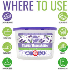 Airpure Interior Dehumidifier Damp Moisture Mould Remover Lavender Moments 500ml