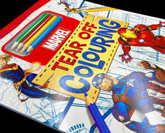 Marvel Tear Off Colouring Book Favourite Characters For Kids Children Boys Girls