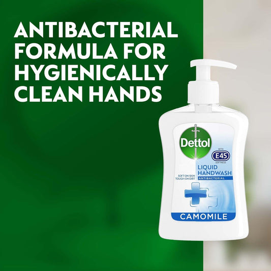 Dettol Hand Wash Liquid Anti Bacterial Handwash Pump Camomile 250ml