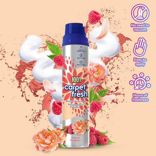 1001 Carpet Fresh Foam Spray Long Freshness Spring Peony & Raspberry 300ml