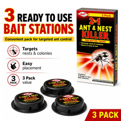 Doff Ant Killer Bait Station 2 in 1 Pre-Baited Ant Control Trap Destroy Nest 3PK