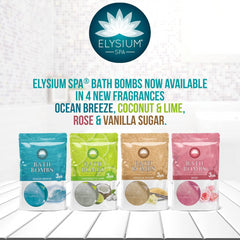Elysium Spa Bath Bombs 3Pk Vanilla Sugar Scent For Body Relaxing