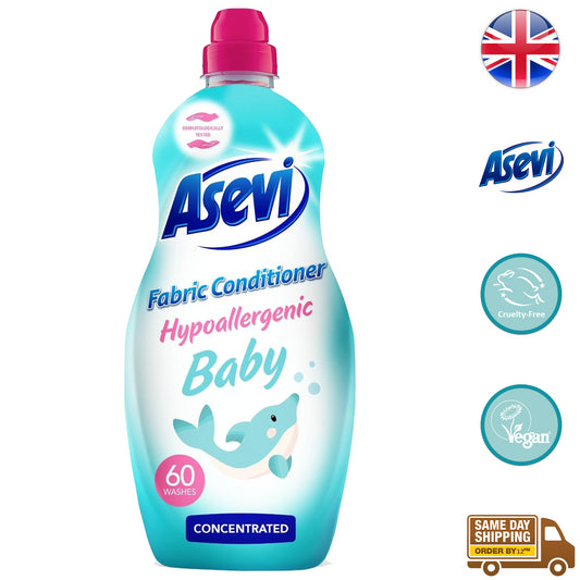 Asevi Fabric Conditioner Concentrate Baby Laundry Liquid 60 Washes 1.38L