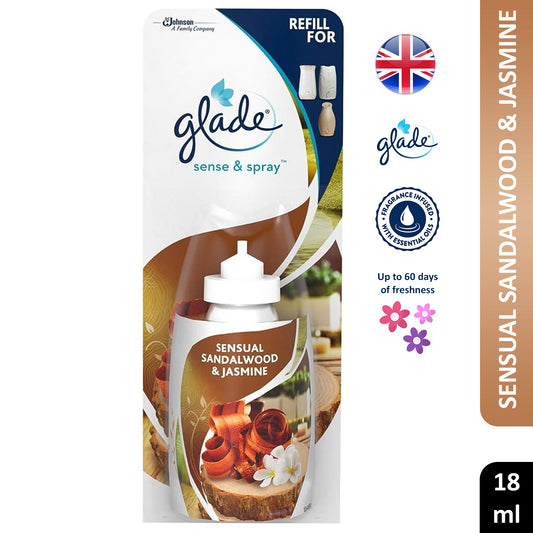 Glade Sense & Spray Sensual Sandalwood & Jasmine Air Freshener Refill Home 18ml