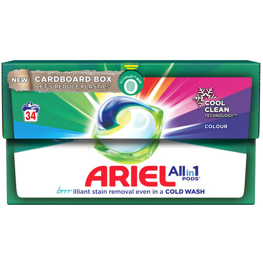 Ariel Colour All In 1 Pods Laundry Stain Remover Detergent Washing Tablet 34Wash