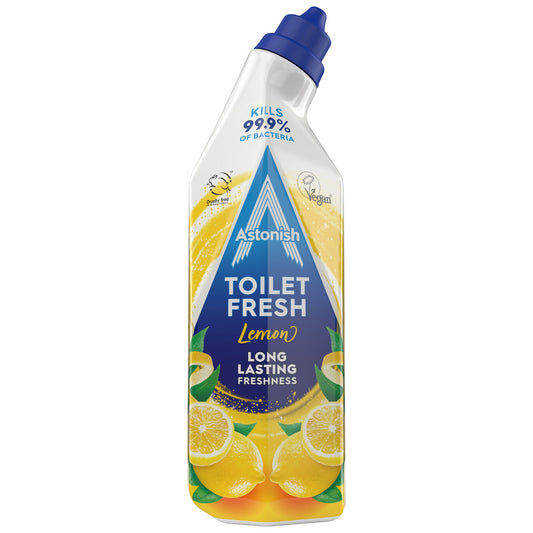 Astonish Toilet Fresh Gel Lemon Long Lasting Freshnes 750ml Kills Bacteria Clean