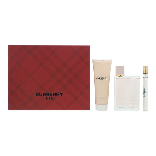 Burberry Her 3 Piece Gift Set: EDP, Body Lotion, EDP