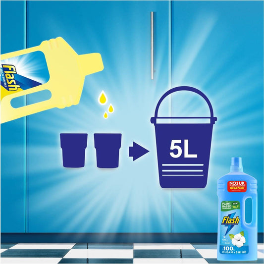 Flash All Purpose Cleaner Pure Cotton 100% Floor Clean & Shine Floor Liquid 1.5L