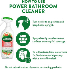 Zoflora Bathroom Soap Scum Remover Spray Caribbean Grapefruit & Lime 800ml