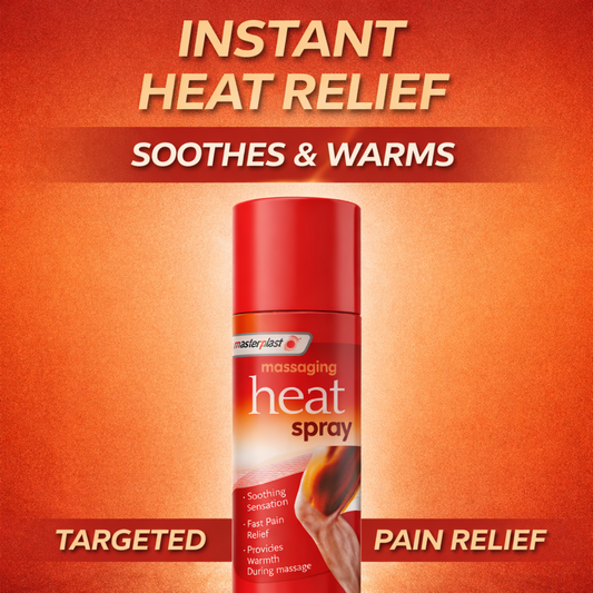 Masterplast Massaging Heat Spray 125ml Warming Spray for Muscle Injury & Back Pain