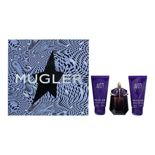 Mugler Alien 3 Piece Gift Set: EDP 30ml, Body Milk 50ml, Shower Gel 50ml
