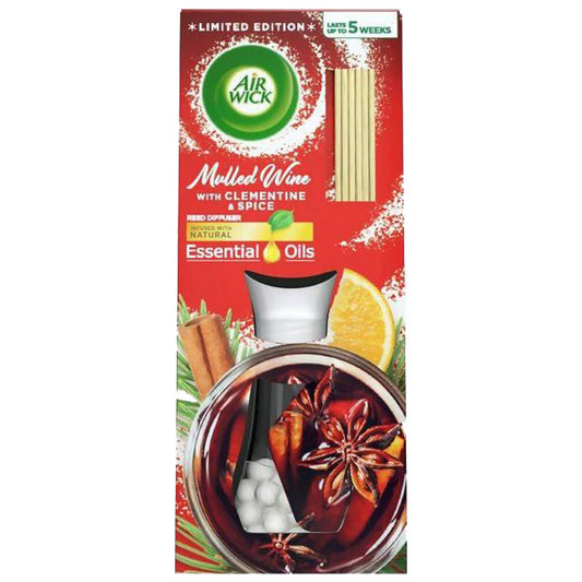 Airwick Reed Diffuser Home Air Freshener Scented Natural Oil Mulled Wine 33ml