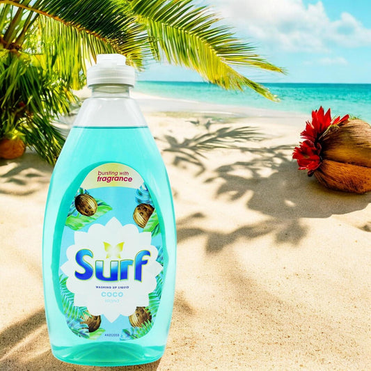 Surf Washing Up Liquid Coco Island Crystal Clean Shine Long Lasting Suds 500ml