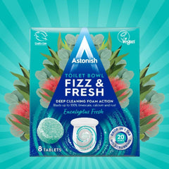 Astonish Toilet Foam Fizz & Fresh Bowl Tablets Long Lasting Freshness Bundle Set