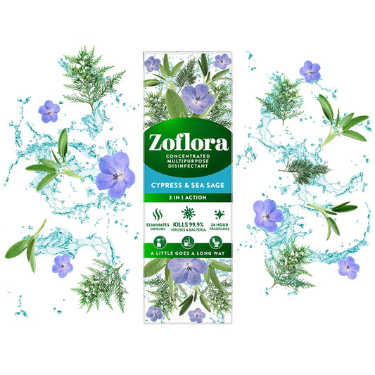 Zoflora Concentrate Multipurpose Disinfectant Surface Cypress & Sea Sage 250ml