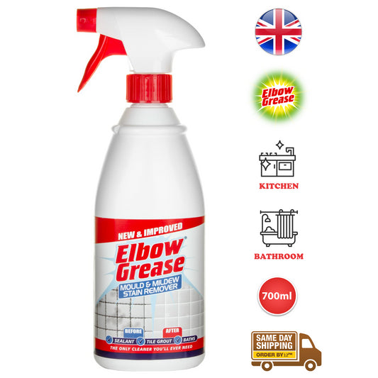 Elbow Grease Black Mould & Mildew Stain Remover Spray Cleans Walls Tile 700ml