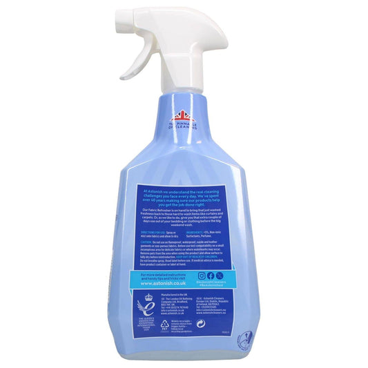 Astonish Fabric Refresher Cotton Fresh 750ml Long Lasting Fragrance Liquid Spray