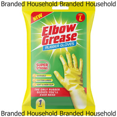 Elbow Grease Household Rubber Gloves Large Strong Non Slip Durable Washing Up