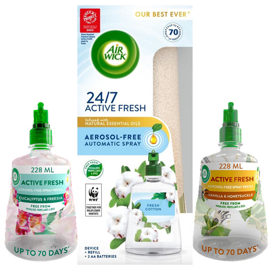 Air Wick Aerosol Free Automatic Air Freshener Spray Refill Bundle Active Fresh