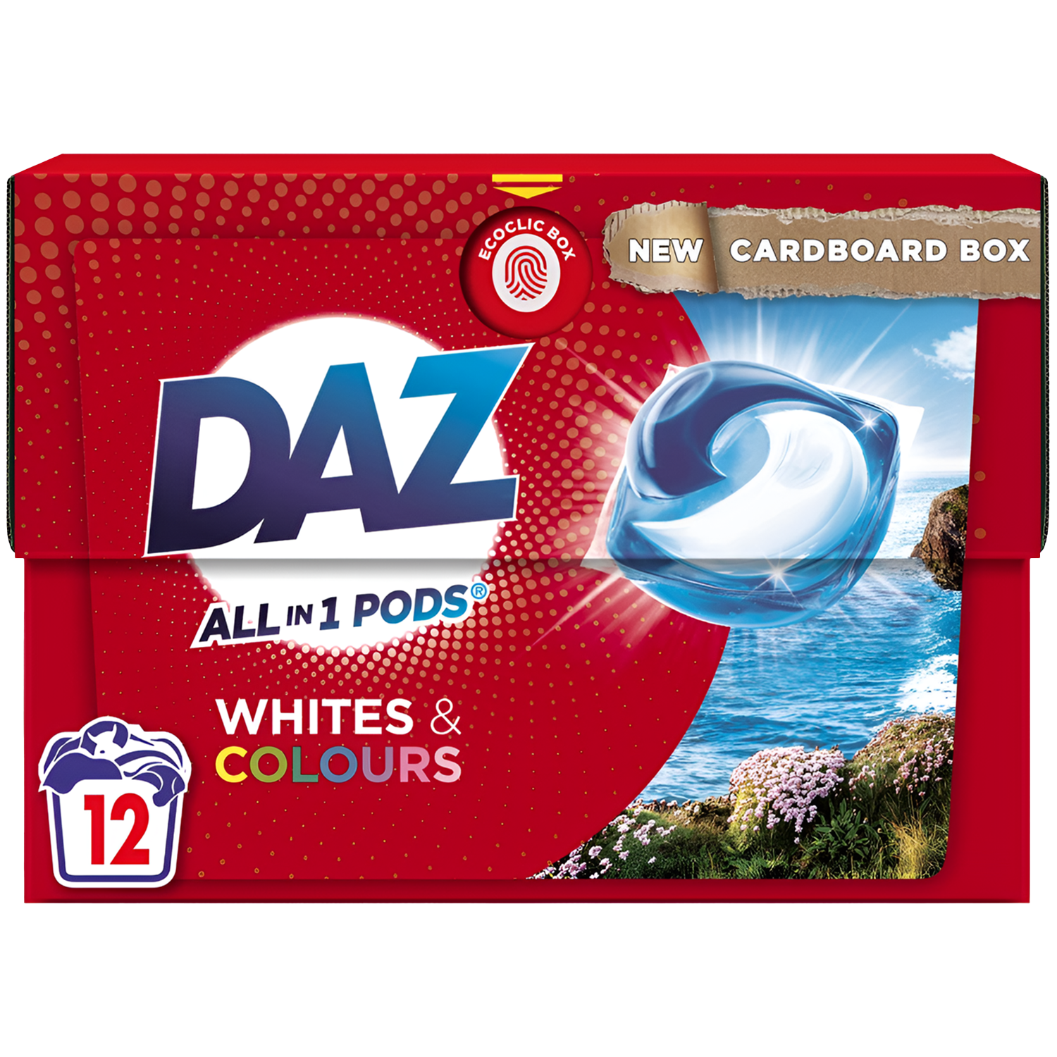 Daz All In 1 Pods Washing Tablets White & Colours Washing Detergent 12 ...