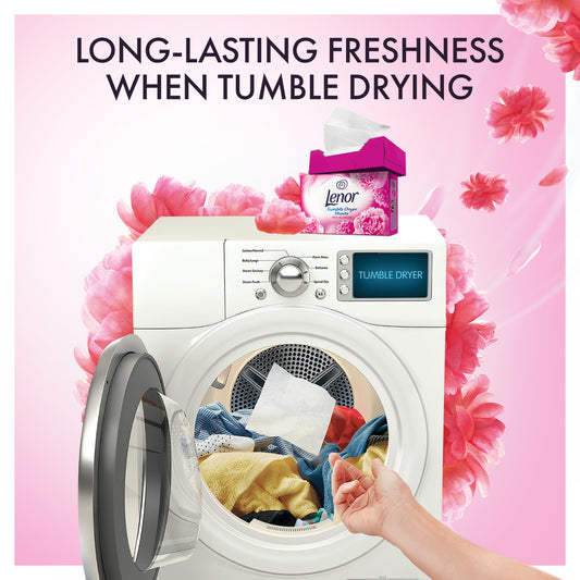 Lenor Pink Blossom Tumble Dryer Sheets Laundry Fragrance Softener 34s