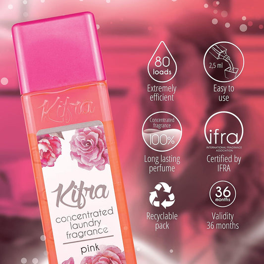 Kifra Pink Concentrated Final Laundry Rinse Fragrance Gentle Cloth 80W 200ml