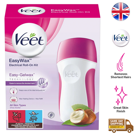 Veet Easy Wax Electrical Roll On Kit Gelwax Legs Bikini Underarms Hair Removal