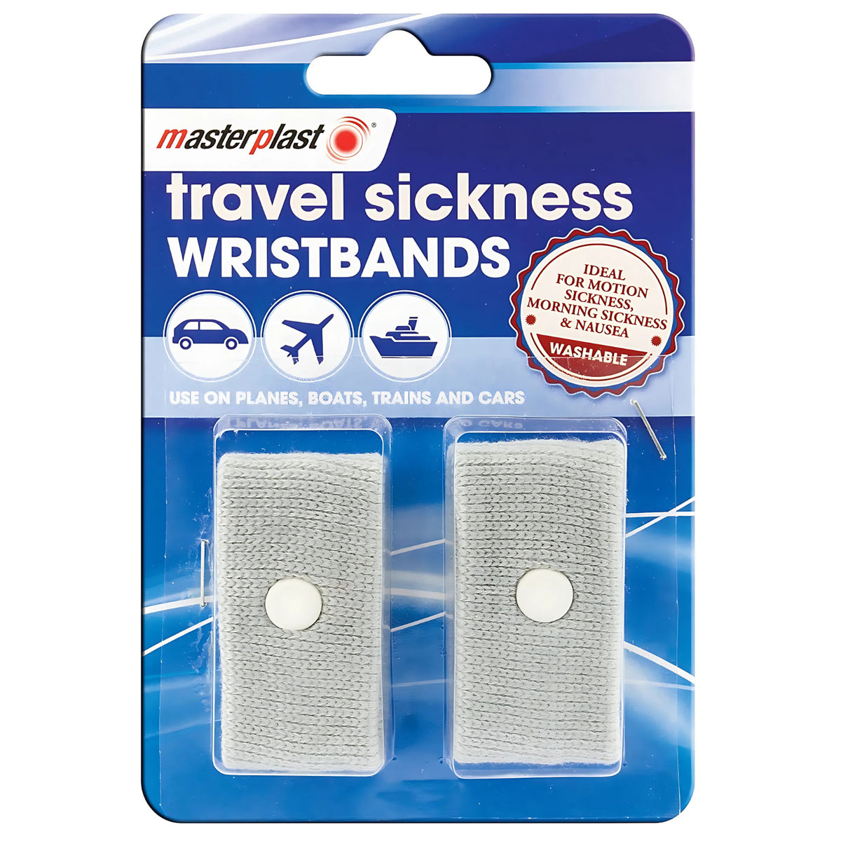 Masterplast Travel Motion Sickness Wristbands Plane Boat Train Car