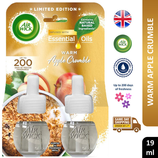 Airwick Electric Plugin Scented Oil Refill Air Freshener Warm Apple Crumble 19ml